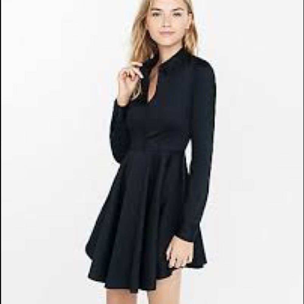 Express Clothing Fit and Flair Shirt Dress size 2